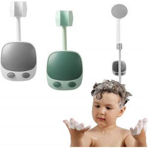 Lot de 2 supports de douche Barley Ears, universels, réglables, sans perçage, pour pommeau de douche, montage mural, pour salle de bain, hôtel, rotatif à 360 degrés - Neuf