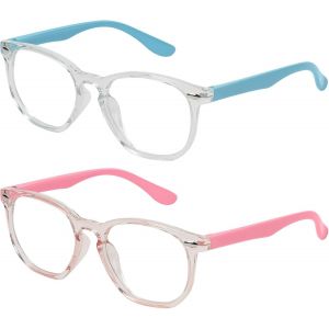 Kalanka-Lunettes Anti Lumi&egrave;re Bleue Enfant, 4pcs Blocage Lumi&egrave;re Bleue Lunettes Monture Rectangulaire, Lunettes D'ordinateur Enfant, Lunettes Bleue Light Blocker Anti-&Eacute;blouissement Anti Uv Anti Fatig - Neuf