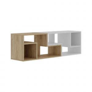 Meuble TV modulable en bois "Glis" - 145 x 35 x 44 cm - Blanc - Neuf