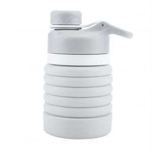 Hjlian Bouteille D'eau Pliable En Silicone, Gobelets Portables Pour Le Sport, Les Excursions, La Course A Pied Et Le Camping (Gris Clair) - Neuf