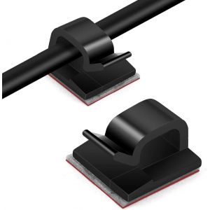 100pcs Clips Câble(Noir), Clips Rangement De Câble Avec De Tampons Auto Adhésifs Solides, Organiseur De Fils Electriques Pour Câbles Dans Une Maison/Bureau - Neuf