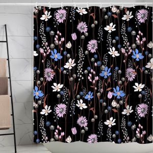 Rideau de douche en polyester animé nocturne 180x180cm - Neuf