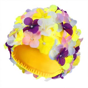 Kalanka-Bonnet De Bain Pétale Bonnet De Bonnet De Bain Cousu Floral En Trois Dimensions Mode Féminine De Natation Fournitures De Bain Taille L (Coloré) - Neuf