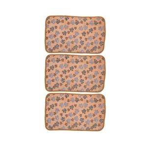 Couverture Polaire Corail Confortable &Agrave; Imprim&eacute; Pattes De Chien, Lot De 3 Pi&egrave;ces &iquest; Douce, R&eacute;sistante Aux Morsures, Lavable En Machine, Id&eacute;ale Pour Les Animaux Et Polyvalente. - Neuf