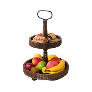 Plateau En Bois &Agrave; Plusieurs Niveaux,Plateau D&eacute;coratif De Ferme,Blanc Lav&eacute; - Neuf