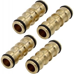 Double connecteur pour Tuyau d'arrosage-Raccord d'accouplement en Plastique-Coupleur de tuyaux d'arrosage Jaune-Connecteur de tuyaux 13 mm - Neuf