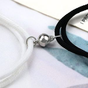 Personnaliser Les Bracelets D'attraction Mutuelle Magn&eacute;tique 2 Ensemble Avec Barre Grav&eacute;e &Agrave; 4 C&ocirc;t&eacute;s Meilleur Cadeau De Couple Assorti Pour Femmes Hommes - Neuf