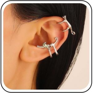 Kal-Boucles D'oreilles Manchette D'oreille De Chat En Or Boucles D'oreilles Enroul&eacute;es Manchette De Chat Grimpeur Boucles D'oreilles De Cartilage D'oreille D'animal Chaton Mignon - Neuf