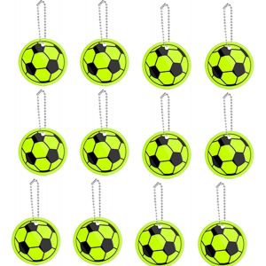 Acdsgd-12 Pi&egrave;ces Pendentifs R&eacute;fl&eacute;chissants, R&eacute;flecteurs De S&eacute;curit&eacute; Pour Enfants, Pendentifs R&eacute;fl&eacute;chissants De Football Pour Cartable, V&ecirc;tements, Sac &Agrave; Dos, R&eacute;flecteur De Nuit Pour Cyclisme, Marche - Neuf
