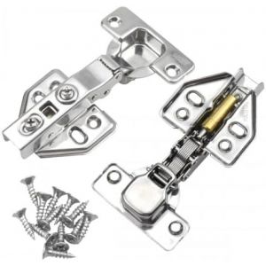 Lot de 2 charni&egrave;res d'angle &agrave; 105 degr&eacute;s - Charni&egrave;res de porte de meuble pour armoire de cuisine, armoire, meuble, porte avec ressort hydraulique - Fermeture douce parfaite - Neuf