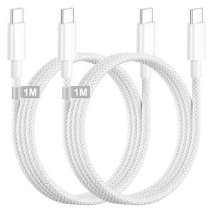 KALANKA-C&acirc;ble USB C vers USB C [1M/Lot de 2], 60W C&acirc;ble USB C Charge Rapide pour iPhone 17/16/16 Pro Max/15/15 Pro Max/15 Plus,Macbook,iPad Air/Pro,Samsung, Cable iPhone USB C Cable Apple USB C Cable - Neuf