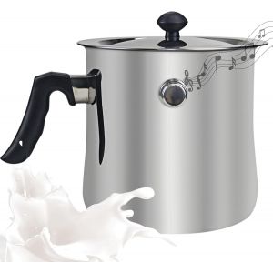 Subzonal-Casserole &Agrave; Lait 1,5 L : Casserole &Agrave; Lait Double Paroi, Casserole &Agrave; Lait Avec Couvercle, Casserole Avec Sifflet, Marmite &Agrave; Bain-Marie En Acier Inoxydable, Mijoteuse Pour Gaz, Induction - Neuf