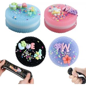 RVKAL-4 Pièces Biscuit Stress Relief Toy Et Jouets Squishy Mini Pattes De Chat,Doux Squeeze Jouets Biscuit,Jouet Sensoriel À Presser Montessori Pour L'Autisme Accessoires De Jeux - Neuf