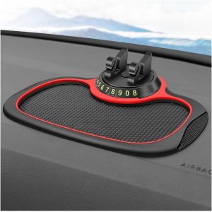 TIANYI-Tapis Antid&eacute;rapant T&eacute;l&eacute;phone Portable Voiture, Tapis Voiture Antid&eacute;rapant Support T&eacute;l&eacute;phone Portable, Tapis Antid&eacute;rapant T&eacute;l&eacute;phone Portable sur Tableau Bord Console Centrale(Bordure Rouge) - Neuf