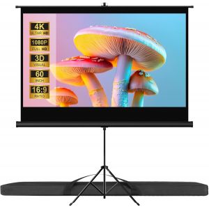 VornixorSarlshop-60"" Ecran de Projection sur Pied, 16:9 Ecran Videoprojecteur R&eacute;glable avec Sac de Transport, Ecran Projecteur Int&eacute;rieur Ext&eacute;rieur pour Films&Pr&eacute;sentations - Neuf