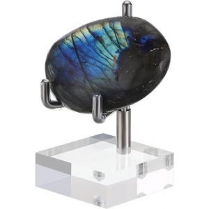 Mini Taille Réglable,Bras En Métal Argenté,Chevalet Avec Base Carrée En Acrylique,Support D'affichage Pour Géodes,Minéraux De Pierre,Agate,Pièce De Corail Fossile,Em0809 - Neuf