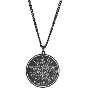 Kal-Vintage Tetragrammaton Pendentif Colliers Wahyeh Magique Pentagramme Béni De Salomon Amulette Collier En Acier Inoxydable Bijoux Viking Pour Femmes Et Hommes - Neuf