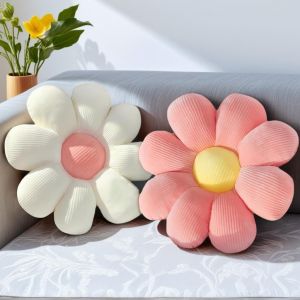 Cauc-Lot De 2 Coussins &Agrave; Fleurs Mignons De 38 Cm - Coussin De Sol Pour Enfants Et Filles - D&eacute;coration Esth&eacute;tique Pour Chambre, Canap&eacute; Et Chaise (Rose + Blanc, 48 Cm) - Neuf