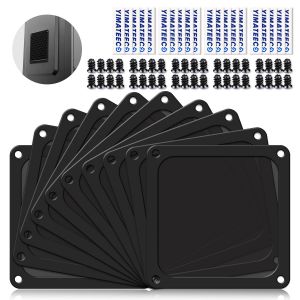 Filtre Poussi&egrave;re 120mm Magn&eacute;tique Filtre Ventilateur en Maille Grille de Protection pour Bo&icirc;tier d'Ordinateur Dissipateur Refroidisseur (NYLON, 120 * 120mm, 10 Pi&egrave;ces, Noir) - Neuf