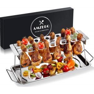Ulteronixshop-Support pour cubes de poulet de qualit&eacute; sup&eacute;rieure pour four et barbecue, support pour pilons de poulet avec bac de r&eacute;cup&eacute;ration, accessoire de barbecue pour homme - Neuf
