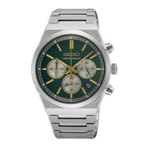 Montre Seiko Sport Chrono Fond Vert Et Doré - Neuf