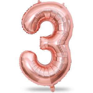 Grands Ballons En Forme De Chiffres 0-9 Pour Filles - 101,6 Cm - Grand Format - Numéro 3 - Film Aluminium Mylar - Pour Femmes - Pour Anniversaire, Remise De Diplôme, Nouvel An, Mariage, Décoration De - Neuf