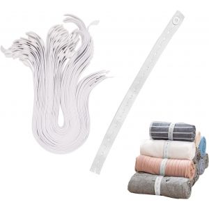 Lot De 30 Bandes &Eacute;lastiques De Rangement Pour V&ecirc;tements,Sangles De Rangement R&eacute;glables Avec Boutonni&egrave;res,&Eacute;conomiseur D'espace Pour Bagages De Voyage,Organisateur De Tiroir De Placard, - Neuf