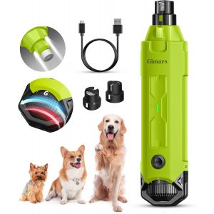 Jgd-Lime &Agrave; Ongles Pour Chien R&eacute;glable 6 Vitesses Broyeur &Agrave; Ongles Pour Chien Avec Double Lumi&egrave;re Led, Broyeur &Agrave; Ongles Pour Animaux De Compagnie, Rechargeable Lime Ongles Chien Par Usb, Vert - Neuf