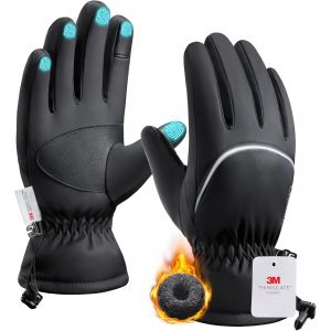 Gants Hiver Homme Et Femme - 3m Thinsulate Gant Chauffant Moto, Gants Thermiques Tactiles Imperm&eacute;ables Id&eacute;als Pour Ski, Neige, Course &Agrave; Pied, Cyclisme, Randonn&eacute;e Et Marche - Neuf