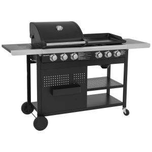Barbecue duo au gaz VESUVIO - 3 brûleurs + plancha 3 brûleurs - Neuf