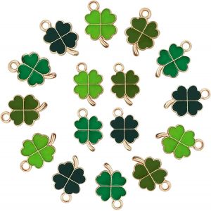 Porte-Bonheur Tr&egrave;fle &Agrave; Quatre Feuilles,48 Pendentifs Tr&egrave;fle &Agrave; Quatre Feuilles,Pendentifs En M&eacute;tal Pour Colliers,Accessoires De Bricolage,Bijoux,Ornements,Porte-Cl&eacute;s De Voiture,Porte-Cl&eacute;s - Neuf