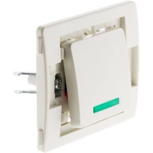 Interrupteur Va-et-Vient à Voyant 10A-Bornes Automatiques-Compatible avec Gamme Venus-Certifié NF et CE-Facile à Installer-Blanc - Neuf