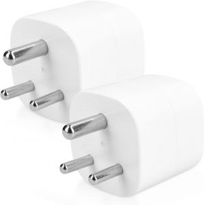 JGD-2X Adaptateur Voyage Inde - Adaptateur Compact Schuko Type D - Compatible Prise N&eacute;pal Sri Lanka Madagascar - Blanc - Neuf