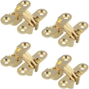 Charni&egrave;re Cach&eacute;e, Croix Charni&egrave;res, Charni&egrave;re Invisible, Charni&egrave;res Crois&eacute;es Invisibles pour Porte Pliante &agrave; 180 Degr&eacute;s, pour Meubles, Porte en Bois, Armoire, Placard, Bo&icirc;te en Bois, 4 Pack - Neuf