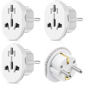 KALANKA-4 Pi&egrave;ces Adaptateur Prise Anglaise vers France, Adaptateur Prise USA vers France, Adaptateurs de Prises Universels pour l'Allemagne, l'Irlande, Les Pays-Bas, la Pologne, la Su&egrave;de - Neuf