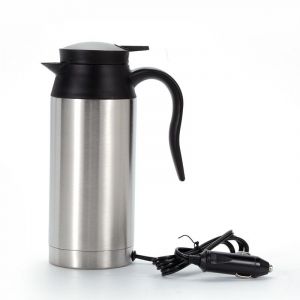 Bouilloire Électrique De Voyage, 750 Ml, 12 V, Portable, En Acier Inoxydable, Avec Réservoir Chauffant En Caoutchouc Scellé Pour Eau Chaude - Neuf