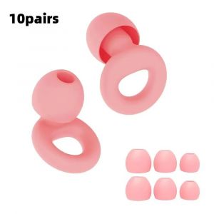 Euty-Bouchons D'oreilles En Silicone Pour La Natation,Réduction Du Bruit Du Sommeil,Insonorisés,Réduit Les Disturbances,Bouchons D'oreilles À Boucle De Qualité-10sets Pink - Neuf