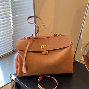 Sac &Agrave; Bandouli&egrave;re Vintage Pour Femmes, Imperm&eacute;able, Couleur Unie, Pu, Avec Boucle En M&eacute;tal Et Double Sangles, Sac &Agrave; Bandouli&egrave;re R&eacute;tro Pour Quotidien/Voyage.Brun Clair. - Neuf