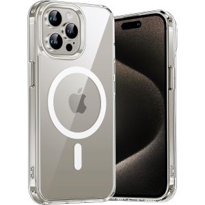 SJZG-Coque Pour Iphone 15 Pro 6,1 Pouces Compatible Avec Magsafe Recharge Sans Fil, Transparente Anti-Rayures, Protection Étui Housse De Téléphone Antichoc (Transparente) - Neuf