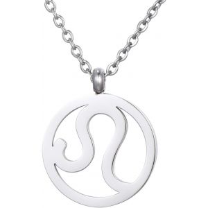 Kal-Collier Pour Femmes En Acier Inoxydable Argent Avec Pendentif Signe Du Zodiaque Dans Petit Sac - Neuf