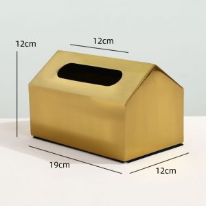 Bo&icirc;te &agrave; mouchoirs en m&eacute;tal carr&eacute; dor&eacute; Rectangle maison g&eacute;om&eacute;trie bureau stockage Organization moderne d&eacute;coration de la maison accessoires - Type A - Neuf