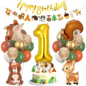 D&eacute;co 1Er Anniversaire Gar&ccedil;on Fille, D&eacute;coration D'Anniversaire 1 An, Jungle Verte 1. Ballons Safari Pour Les Animaux De For&ecirc;t D'Anniversaire Enfants D&eacute;co - Neuf