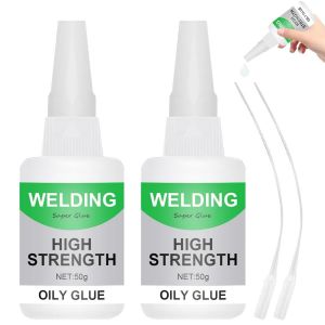 2Pcs*50g Super Colle Universelle,Colle Huileuse Haute R&eacute;Sistance,Colle Oily Extra Forte,Welding High Strength Oily Glue,Universal Super Glue pour Coller Plastique,Verre,Bois,M&eacute;tal - Neuf