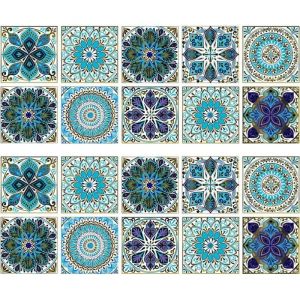 Carrelage adh&eacute;sif - Non sp&eacute;cifi&eacute; - 15 x 15 cm - PVC - Imperm&eacute;able - Auto-adh&eacute;sif - Neuf