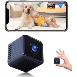 KALANKA-Mini Camera Espion sans Fil, Petite Camera Surveillance Wifi Interieur/Exterieur sans Fil avec Vision Nocturne & D&eacute;tection de Mouvement, Micro Cachee Camera Espion Bebe Maison Chat Voiture Ch - Neuf