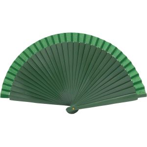KALANKA-- Eventail Mariage Vert Double-Face Pliant en Bois laqué | Ventilateur de Poche Femme | Eventail Japonais | éventail Paint à la Main - Neuf