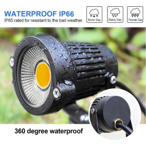 Spot Led De Jardin Alimenté Par Secteur Étanche Ip66 5 W 12 V 24 V Lumières De Pay Basse Tension Spots D'extérieur (1 Pièce) - Neuf