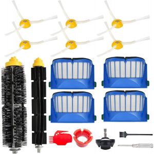 Pi&egrave;ces de Rechange pour aspirateur iRobot Room ba 675 694 692 614 670 677 671 691 676 639 679 615 S&eacute;rie 600 &iquest; Roue Avant,Brosse &agrave; Poils,6 Brosses Lat&eacute;rales,4 Filtres - Neuf