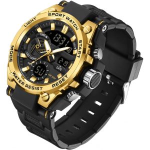 Montre Homme Digitale Outdoor Sport Etanche &Agrave; 50 Atm Montre Tactique Commando Montre Millitaire Homme Pour Sport Grand Cadran Montre Num&eacute;rique Facile &Agrave; Lire Avec Bracelet En Tpu.[J903] - Neuf