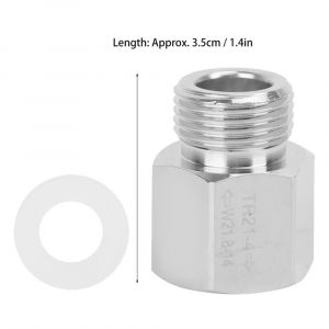 Adaptateur de bouteille de CO2, convertisseur, filetage femelle TR21-4 vers filetage m&acirc;le argent&eacute; - Neuf